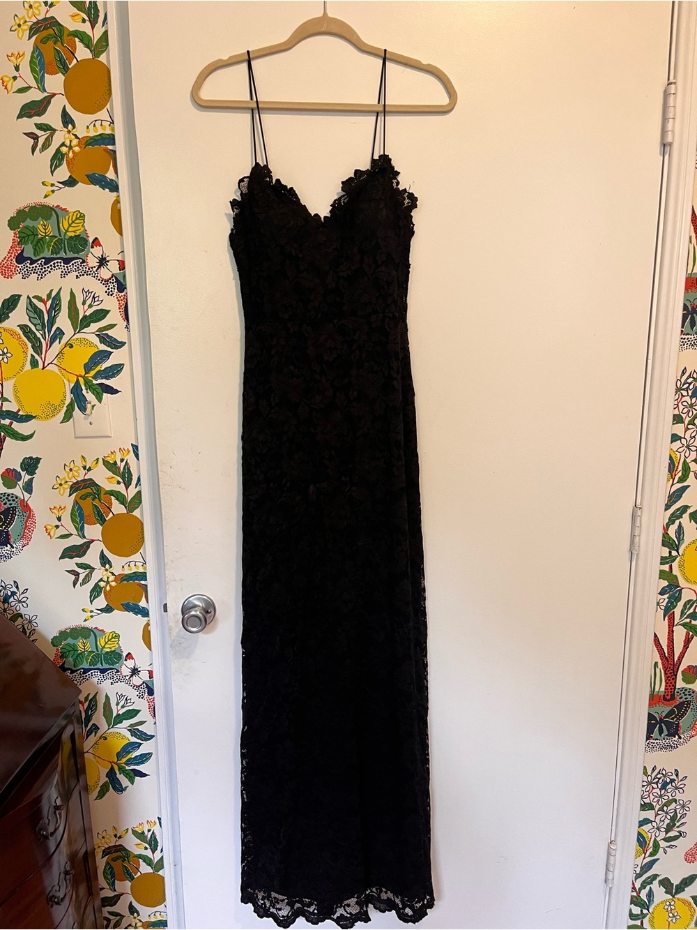 Grace Loves Lace Black Floral Lace Maxi Slip Dress